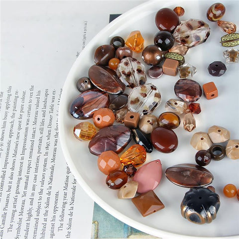 Pattern Round Glass Beads Crystal Beads Loose Spacer Beads-JW01466-Veeddydropshipping