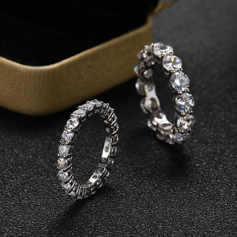 5mm  Moissanite Ring 925 Sliver Plated with White Gold Rings For Women-JW00029-Veeddydropshipping