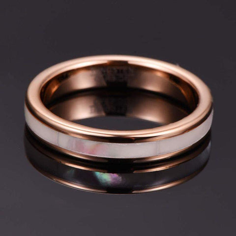 Tungsten Carbide Ring Women Rose Gold Steel Ring -JW00442-Veeddydropshipping