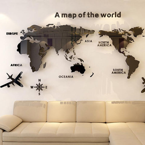 World Map Wall  3D Acrylic Wall Stickers-HA00208-Veeddydropshipping