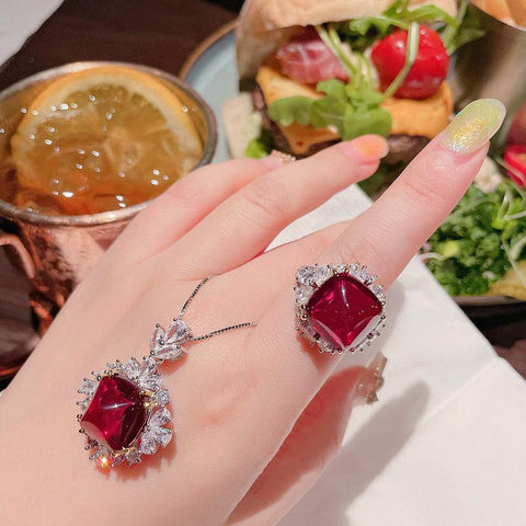 Diamond Promise Jewelry set 925 sterling silver Earrings Rings Necklace l -JW00196-Veeddydropshipping