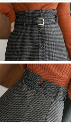 Women Skirt Tweed Fashion Outwear-Veeddydropshipping