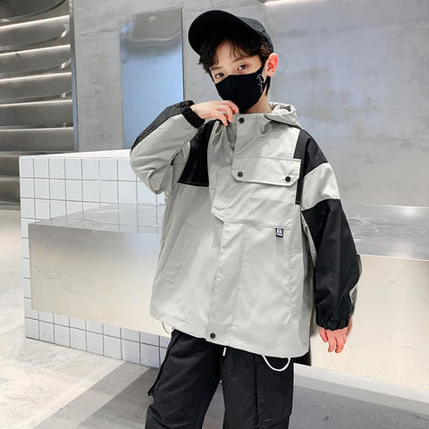 Boys Jacket Outerwear Patchwork Kids Coats-Veeddydropshipping