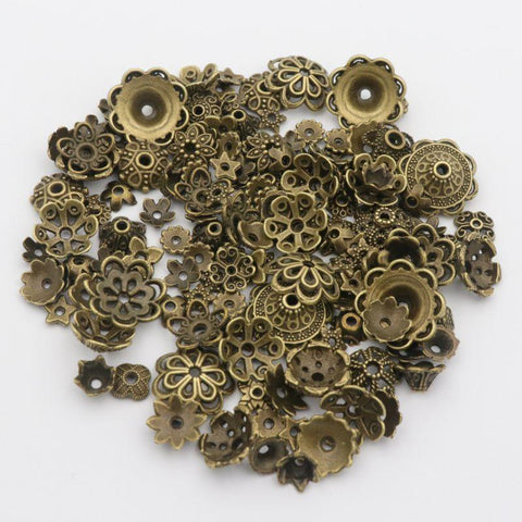 Tibetan Copper Metal Loose Spacer Bead Caps For Making DIY -JW01630-Veeddydropshipping