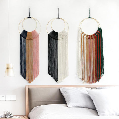 Creative Metal Round Cotton Wall Decoration-HA00215-Veeddydropshipping