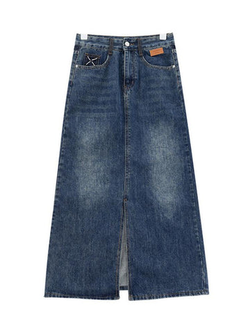 Vintage Wash Skirt Women High Waist-WF00646-Veeddydropshipping
