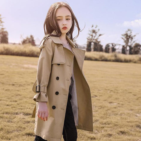 Children Girls Windbreaker Windproof Trench Coat-Veeddydropshipping
