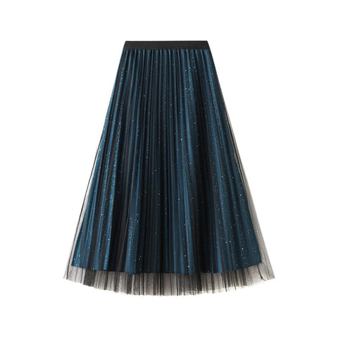 Bright Silk Screen Half-length Skirt For Women-WF00370-Veeddydropshipping