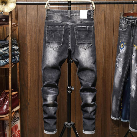 Black Jeans Trousers Hip Hop Gothic Denim Pants Streetwear-MF00441-Veeddydropshipping
