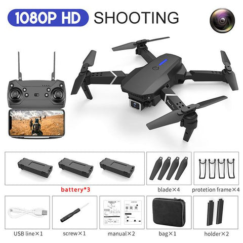 Professional Drone E88 4k wide-angle HD camera WiFi fpv height Hold Foldable RC-TB01389-Veeddydropshipping