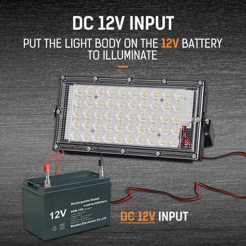 1 Pack 12V 50W LED Floodlight LED Flood Light IP66 Waterproof 5000lm-TI00868-Veeddydropshipping