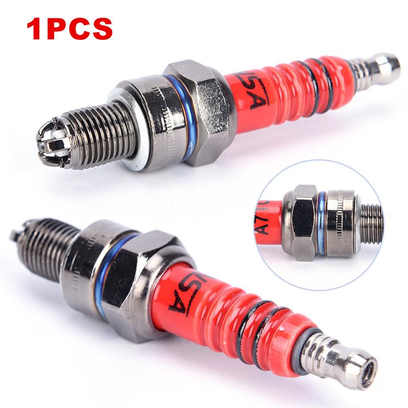 Pack of 1 Racing 3 Electrode Spark Plug A7TC for  50cc,70cc,90cc-AM00128-Veeddydropshipping