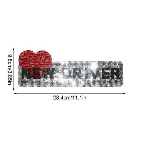 Dazzling Rhinestone Safety Sign For Student Teen Driver-AM00908-Veeddydropshipping