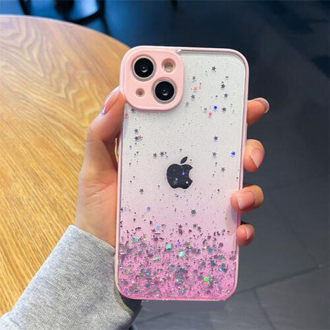 Case For iPhone 14 13 12 11 Pro Max XR 8 7 Glitter Clear Shockproof Phone Cover-PA00119-Veeddydropshipping