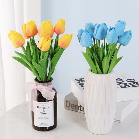 Tulip PU Artificial Flower Real Touch Bouquet-HA00658-Veeddydropshipping