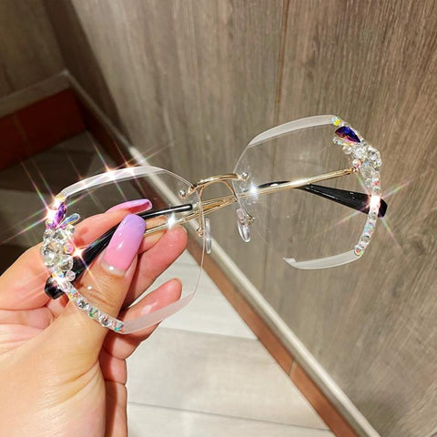 Luxury Brand Designer Rimless Sunglasses-WF01301-Veeddydropshipping