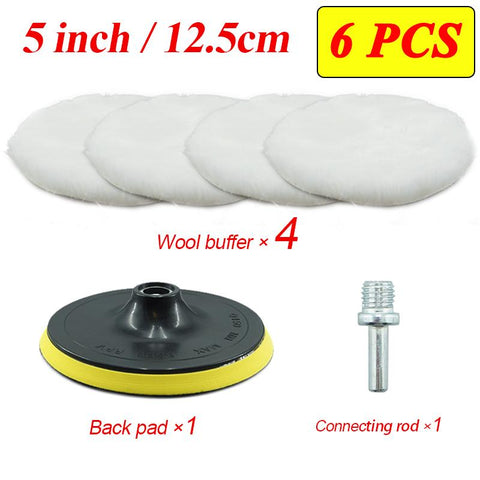 5/6PCS 3/4/5/6/7 inch Polishing Kit Polishing Pad Car Waxing Sponge-AM00403-Veeddydropshipping