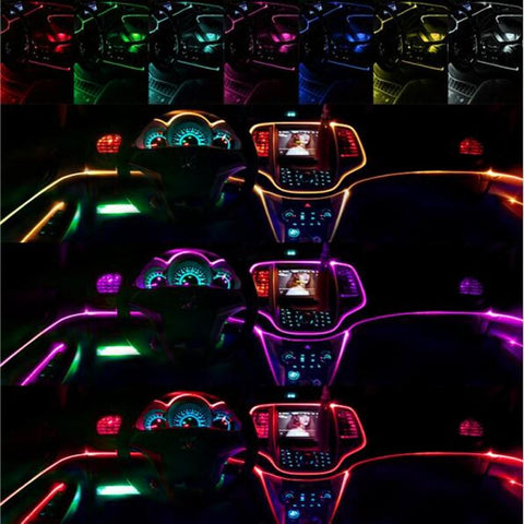 Universal 10 in 1 RGB LED 8M Car Interior Ambient Decor Fiber Optical-AM00035-Veeddydropshipping