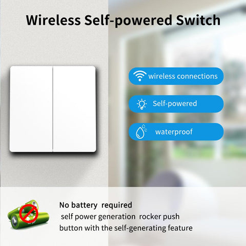 SIXWGH Smart Home Wireless 433mhz Light Switch House Improvement Self-Power-TI01106-Veeddydropshipping