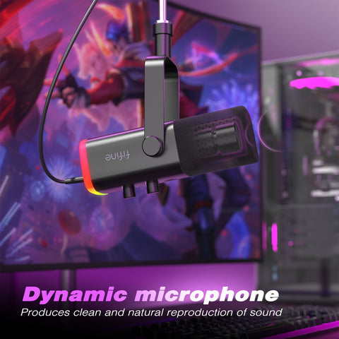 USB/XLR Dynamic Microphone with Touch Mute Button,Headphone jack-CE01053-Veeddydropshipping
