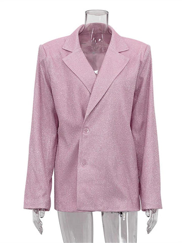 Sparkly OVersized Blazer Sets For Women Suit-WF00347-Veeddydropshipping