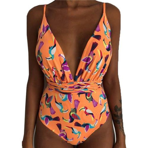 Multiple Ways Of Wearing Swimwear Women S-XXL Plus Size One Piece Swimsuit -OS00041-Veeddydropshipping