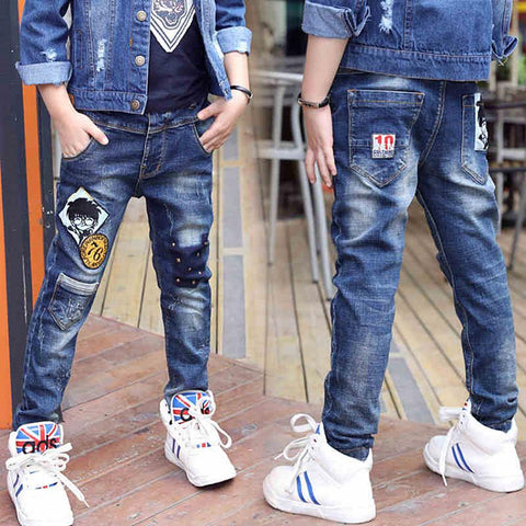 2023 New Teenage Boys Jeans  3-10 Years Spring Autumn Fashion Slim Thick-TB01254-Veeddydropshipping