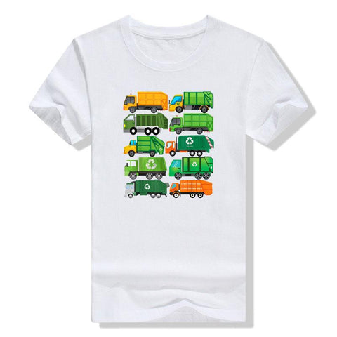 Garbage truck recycling day garbage sorting Beautiful clothing pattern T-shirt-Veeddydropshipping