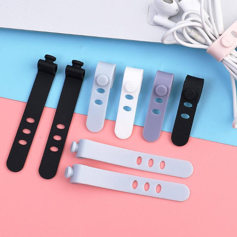 5pcs Silicone Data Cable Winder Headphone Clip Organizer Cord Tie for Power Mouse Headset-PA00867-Veeddydropshipping