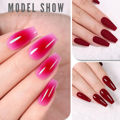 10ML Gel Nail Polish Sparkle Red Gel Polish Soak Off Nail Art -BH00986-Veeddydropshipping