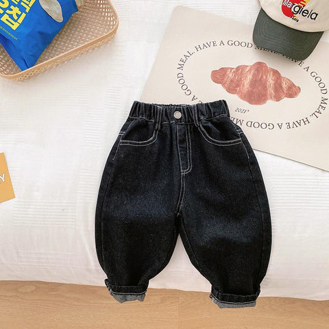 Toddler Kids Boy Jeans 2022 New Autumn Children Cartoon Pattern Loose-TB01263-Veeddydropshipping
