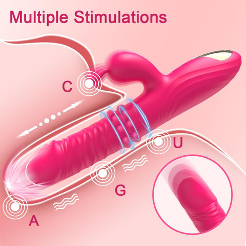 Rabbit Vibrator for Women Vagina G-Spot Nipple Clitoris Stimulator Thrusting -BH01263-Veeddydropshipping