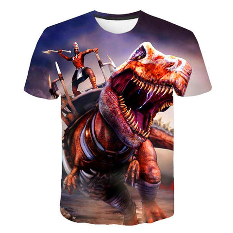 Kids Boys Girls Jurassic Park 3 Clothes Summer Dinosaur T Shirt Short-TB01172-Veeddydropshipping
