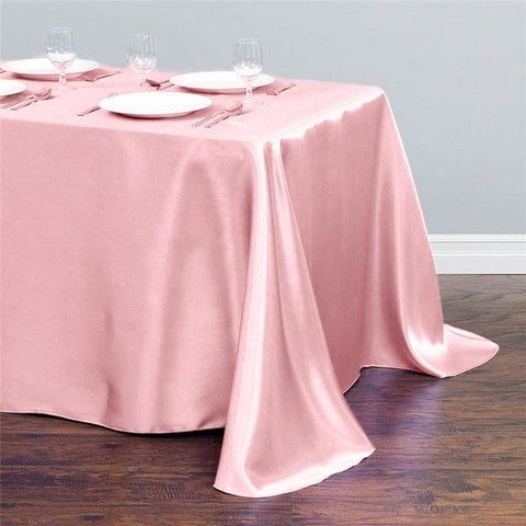 Satin Tablecloth Rectangular Silky Table Overlay Cover-HA00544-Veeddydropshipping