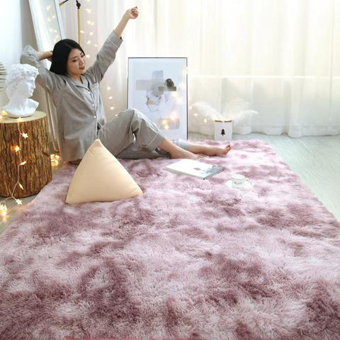 Nordic tie-dye carpet wholesale plush bedroom blanket-HA00426-Veeddydropshipping