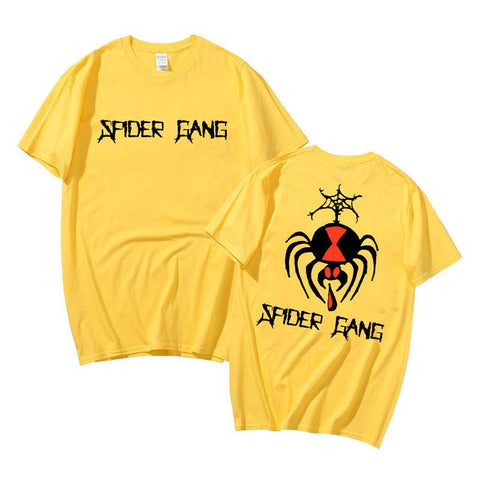 Fashion rapper Lil Darkie Spider Gang black double-sided T-shirt for men's Harajuku-Veeddydropshipping