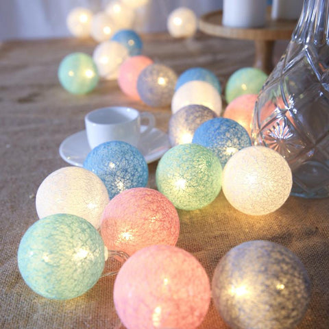 20 LED Cotton Ball Garland String Lights Christmas Fairy Lighting Strings for Outdoor-TI00939-Veeddydropshipping