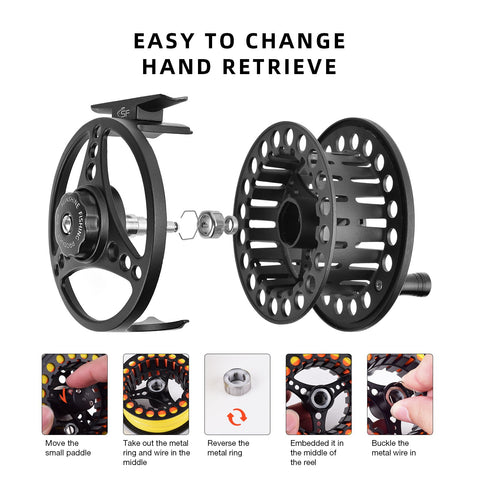 Fly Fishing Reel 3/4,5/6,7/8WT Fly Reel Combo Fly Reel Large Arbor Aluminum Alloy Body -OS00331-Veeddydropshipping