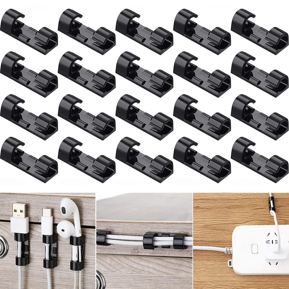 Cable Management Desktop USB Cable Organizer Clips 5/20pcs Computer PC Smart Phone Cable-PA00852-Veeddydropshipping