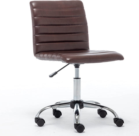 Swivel Mid Back Armless Ribbed Designer Task Chair-HA01734-Veeddydropshipping
