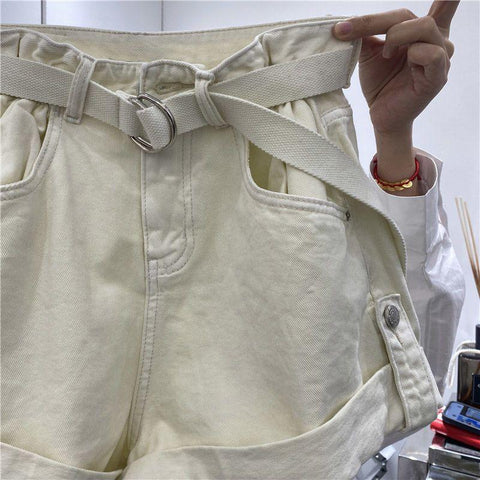 Vintage Cargo Jeans Women Shorts-WF00639-Veeddydropshipping