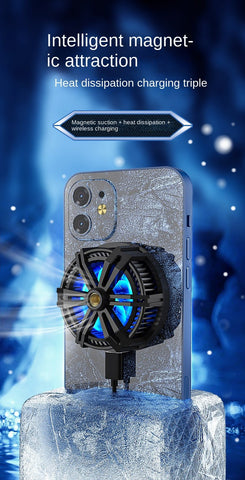Mobile Phone Cooler Semiconductor Magnetic Fan Game with wireless charging phone stand Magsaf-PA00601-Veeddydropshipping