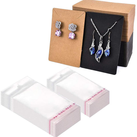 Earring Cards Necklace Display Cards with Bags for DIY Jewelry-JW01655-Veeddydropshipping