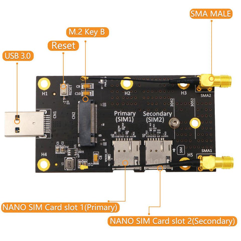 M.2 to USB 3.0 Adapter with 2 Antennas to USB 3.0 Type -CO00103-Veeddydropshipping
