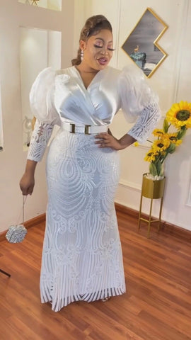 Plus Size  African Maxi Dresses Women-WF01501-Veeddydropshipping