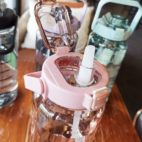 Large capacity plastic straw water cup water bottle-HA01241-Veeddydropshipping