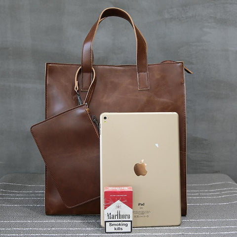 Office Bags Crazy horse Leather Handbag New computer-BS00443-Veeddydropshipping