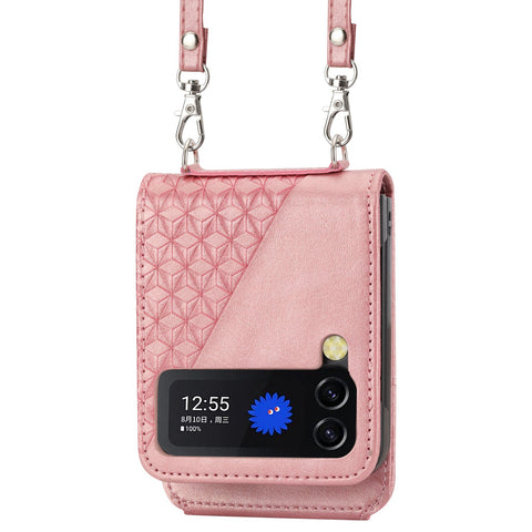 Lanyard Cards Slot Wallet Leather Case for Samsung Galaxy Z Flip 4 3 Flip3 5G-PA00215-Veeddydropshipping