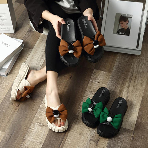Ladies Outerwear Pvc Flat Bottom Slippers Sandals Women Fashion-BS01254-Veeddydropshipping