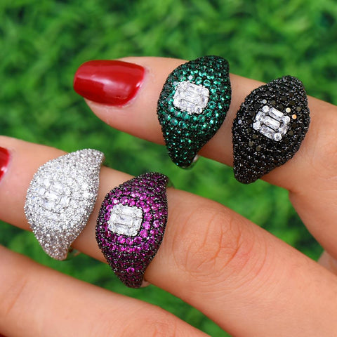 Trendy Stackable Heart Cubic Zircon Chic Ring -JW00432-Veeddydropshipping